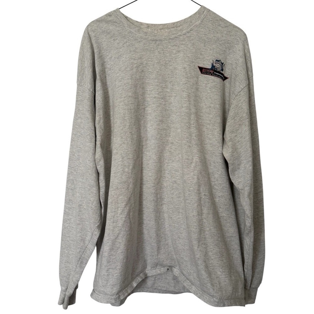 Bite Me Fishwear Trout Fish Graphic Long Sleeve T Shirt Mens XL